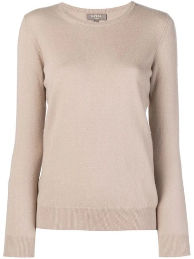 N•peal Round Neck Knitted Sweater In Neutrals