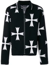 Riccardo Comi Pattern Zipped Cardigan - Black