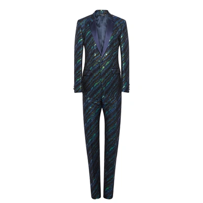 Dolce & Gabbana Tailored Tuxedo Suit In Blue