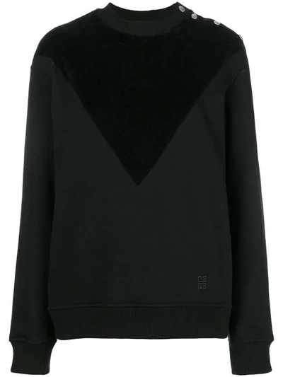 Givenchy Buttoned Shoulder Sweater In Black