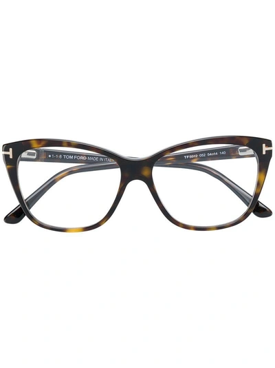 Tom Ford Eyewear Oversized Tortoise Shell Glasses - Brown