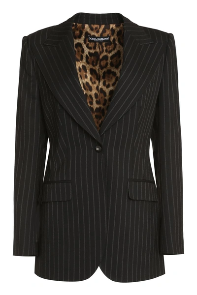 Dolce & Gabbana Single-breasted One Button Jacket In Black