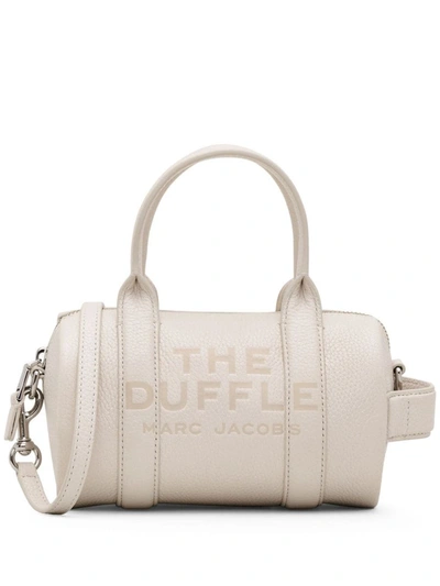 Marc Jacobs The Mini Leather Duffle Bag In Cotton/silver