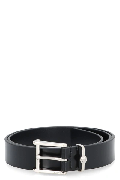 Versace Leather Belt In Black