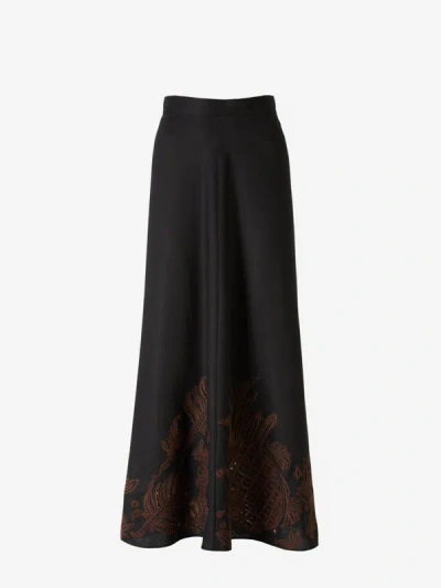 Dorothee Schumacher Exquisite Luxury Linen Skirt In Negre