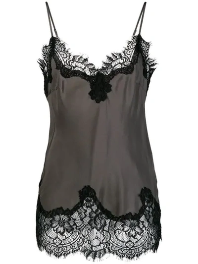 Gold Hawk Lace Slip Top - Grey In Grey
