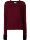 Prada Ribbed Knit Sweater - Red