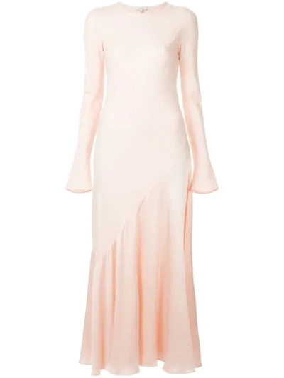 Layeur Pleated Longsleeved Dress In Pink