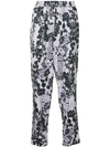 Layeur Printed Tapered Trousers In Lilac/ Night Sky