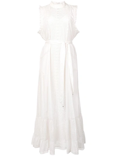 Zimmermann Perforated Flared Dress - White