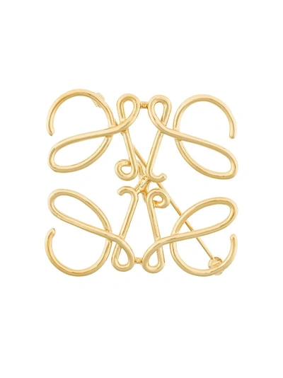 Loewe Anagram Brooch In Metallic