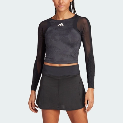 Adidas Originals Women's Adidas Tennis Paris Freelift Long Sleeve Tee In Black
