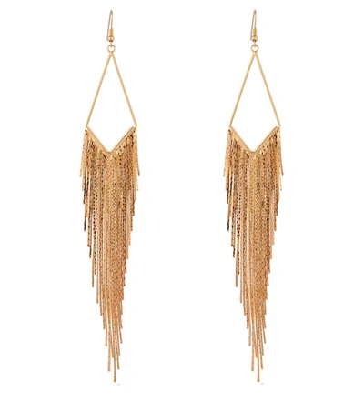 Liv Oliver 18k Gold Long Tassel Marquise Earrings