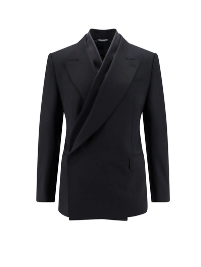 Dolce & Gabbana Tuxedo Blazer With Double Lapel In Black