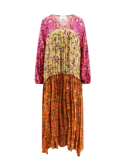 Erika Cavallini Viscose Dress With All-over Floral Print In Multi