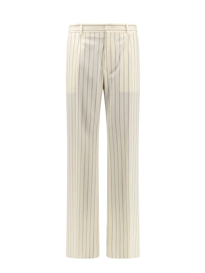 Dolce & Gabbana Wide Virgin Wool Trouser In White