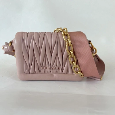 Pre-owned Miu Miu Matelassé Shoulder Light Pink Bag