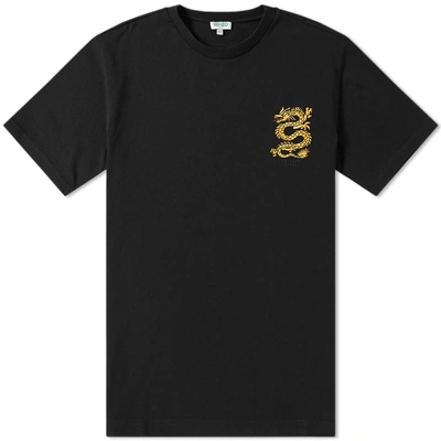 Kenzo Embroidered Dragon Tee In Black
