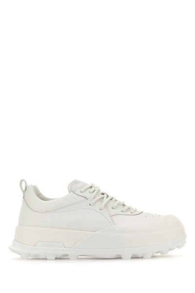 Jil Sander Man White Leather And Rubber Sneakers