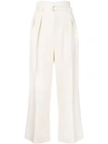 Red Valentino Cropped High Waisted Trousers In Neutrals