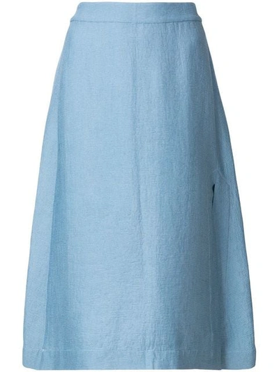 Henrik Vibskov Inch Side Slit Ribbed Skirt - Blue