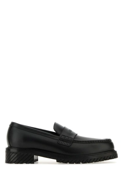 Off-white Off White Man Black Leather Military Loafers