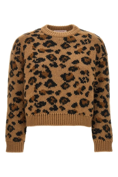 Valentino Garavani Women  Animalier Jumper In Cream