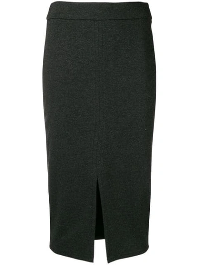 Peserico Front Slit Skirt In Grey