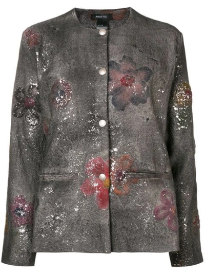 Avant Toi Paint Splatter Jacket In Grey