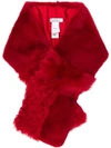 Desa Collection Fur Scarf - Red