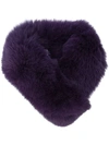 Desa Collection Fur Collar Scarf In Purple