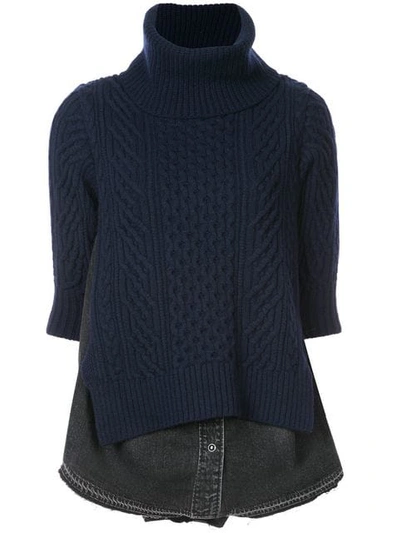 Sacai Layered Turtleneck Sweater - Blue