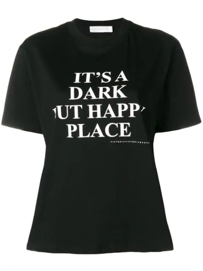 Victoria Victoria Beckham Slogan Print T-shirt - Black