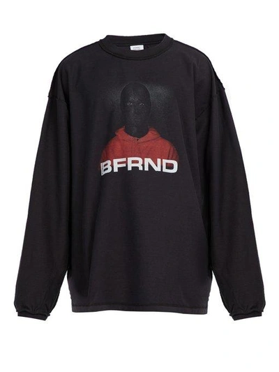 韓国 ファッション通販 Vetements X Bfrnd Printed Cotton-jersey Sweatshirt In Black トップス