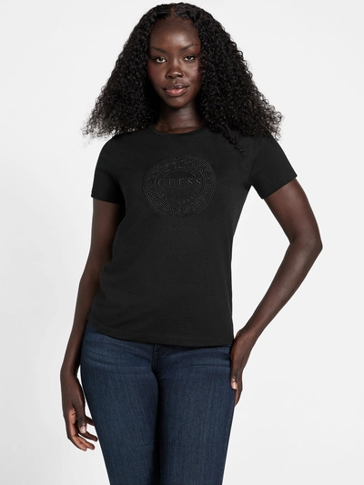 Guess Factory Eco Briana Embroidered Tee In Black