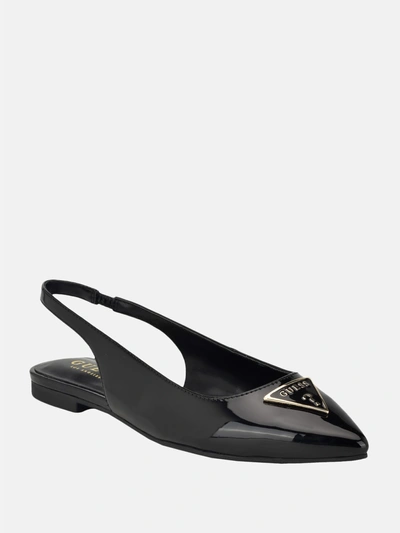 Guess Factory Ezras Pointed Sling Flats In Black