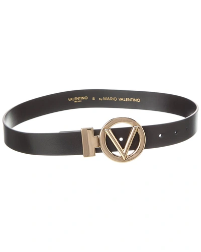 Valentino By Mario Valentino Adela Leather Belt In Black