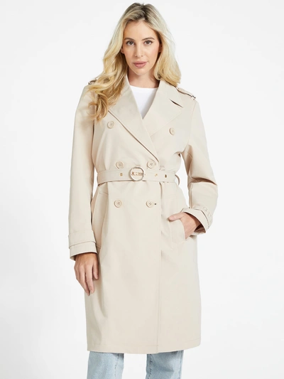 Guess Factory Ally Double-breasted Trench In Beige