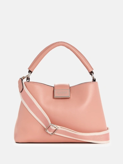 Guess Factory Stacy Small Satchel In Pink