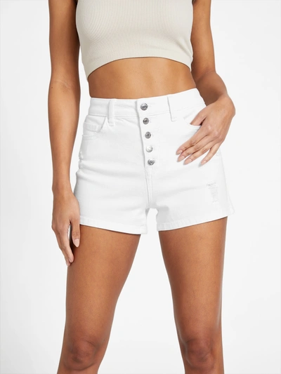 Guess Factory Faye Denim Shorts In White
