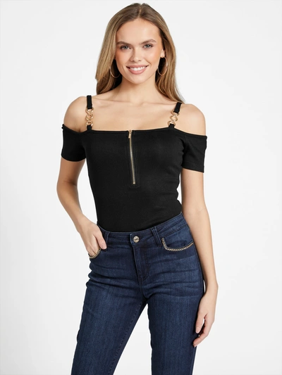 Guess Factory Marisol Off-the-shoulder Top In Black