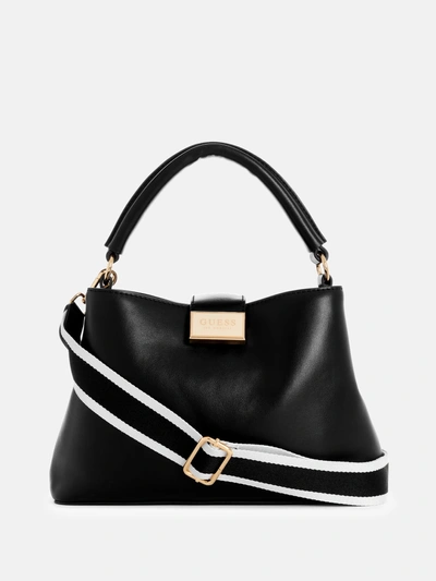 Guess Factory Stacy Small Satchel In Black