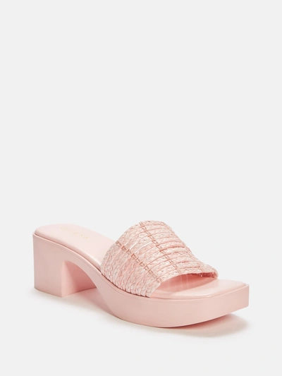 Guess Factory Calls Heeled Sandals In Pink