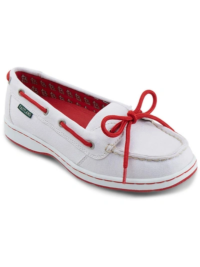 Eastland Sunset Womens Canvas Low-tow Slip-on Sneakers In White