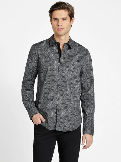 Guess Factory Norm Geometric Shirt In Black