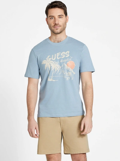 Guess Factory Eco Fez Landscape Tee In Blue