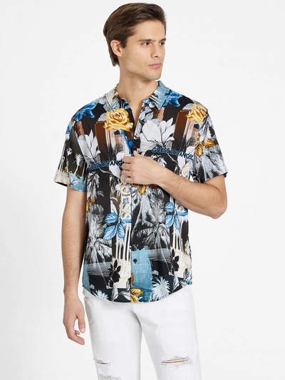 Guess Factory Chai Printed Shirt In Black