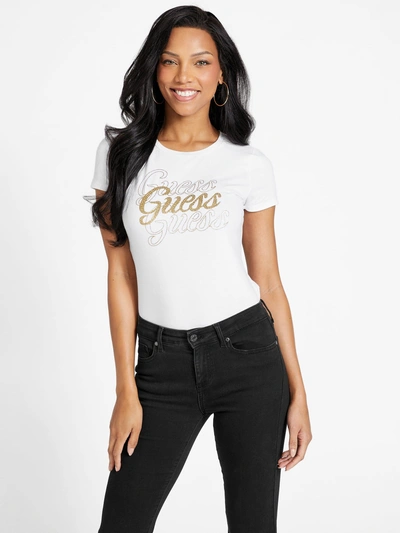 Guess Factory Eco Adalyne Tee In White
