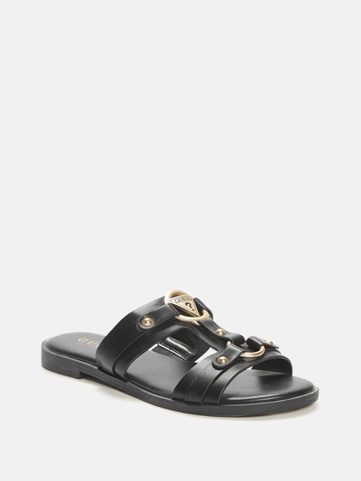 Guess Factory Milada Gladiator Slide Sandals In Black