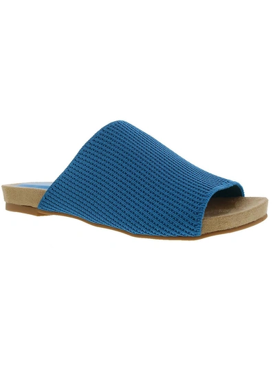 Bellini Nigh Womens Slip On Flat Slide Sandals In Blue